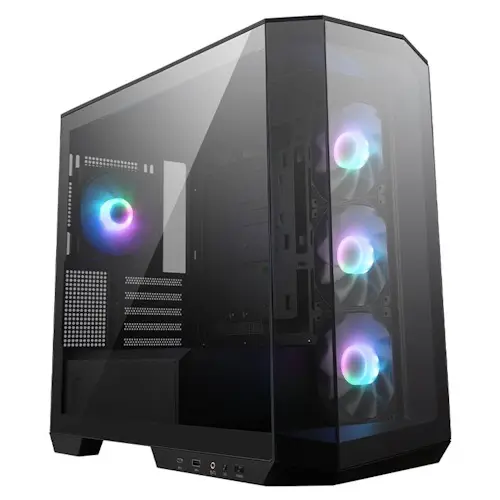 MSI MAG PANO M100R PZ ARGB Tempered Glass Windowed Black Mini Tower Case